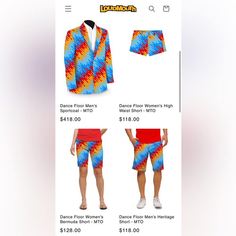 Loudmouth Golf Dance Floor Ladies Red and Yellow Patterned Pants Sz 18 - Picture 15 of 16